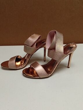 Lauren Lorraine Rose Gold Strappy Stiletto Sandals